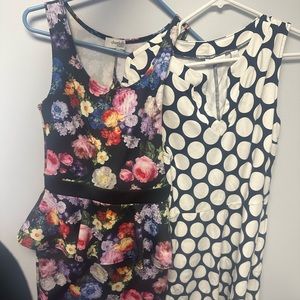 Two dresses floral and polka dot sz small